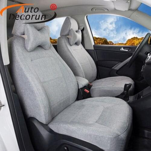 AutoDecorun Flax Fabric Car Seat Cushions for Infiniti qx50 Seat Covers Sets Accessories Seat Protectors Car Styling 2013-2018