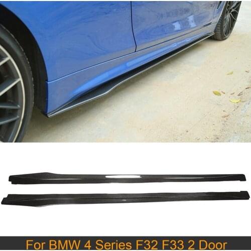 Car Side Skirts Apron For BMW 4 Series F32 F33 M Sport 2 Door Coupe Convertible 2014 - 2019 Side Door Bumper Skirts Carbon Fiber
