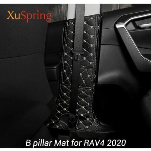 Car Styling B Pillar Anti-kick Protective Mat Pad Cushion Case Stickers For Toyota RAV4 XA50 2018 2019 2020