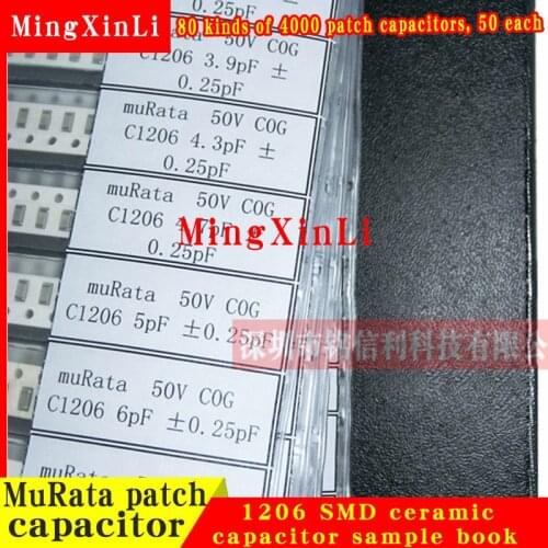 Chip capacitor package 80 kinds of 1206 chip capacitor samples 50 each in this muRata component sample book