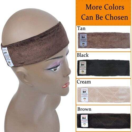 Free shipping Wholesale Hand Made non-slip Wig Grip Flexible Elastic Velvet Scarf Comfort Head Band Adjustable Fastern Wig