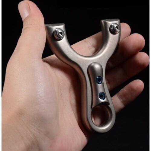 Big power Small Slingshot Stainless Steel professional Hunting Catapult with Rubber Band Free Tie Shooting Sling Shot 2019 New