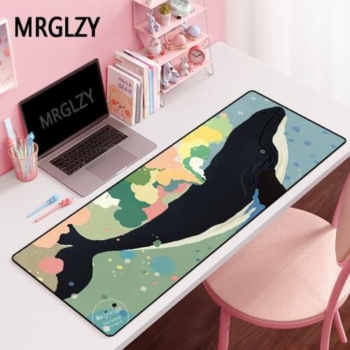 MRGLZY 400X900MM XXL Large Gamer Long Mouse Pad Anime Whale Rug Carpet Laptop Gaming Accessories MousePads Desk Mat for LOL Csgo
