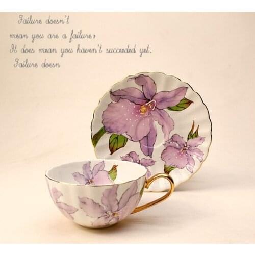 British Pastoral Bone China Tea Cup Saucer Set Romantic Ceramic Coffee Cups Porcelain Teacup Home Decoration Accessories