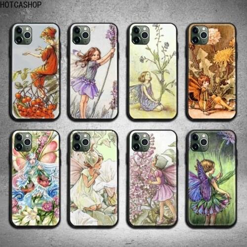 Beautiful Flower Fairy Illustration Phone Case For iphone 12 11 Pro Max Mini XS Max 8 7 6 6S Plus X 5S SE 2020 XR cover