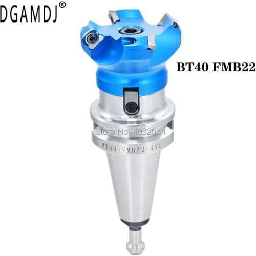 1 Set of BT40 FMB22 45L 60L Tool Holder +45° KM12 50 63 4T 80 100 5T Face Milling Cutter Head + SEKT1204 Aluminum Alloy Blade