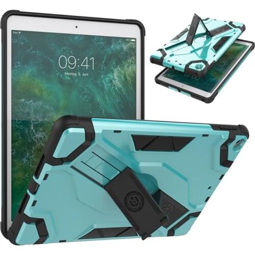 For Apple New iPad 9.7 inch 2017 & 2018 Hand Strap Holder Full Body Armor Anti-falling Shockproof Kickstand Case Cover