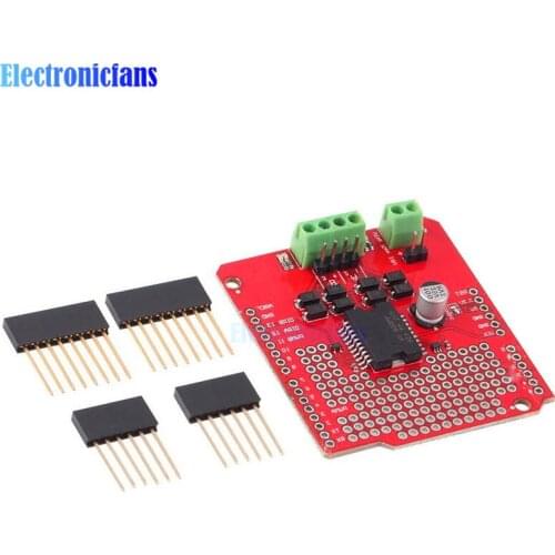Dual Current Channel Motor Driver Shield L298P 2A DC Stepper Driving Board For Arduino With Matching Pins LED Indicator