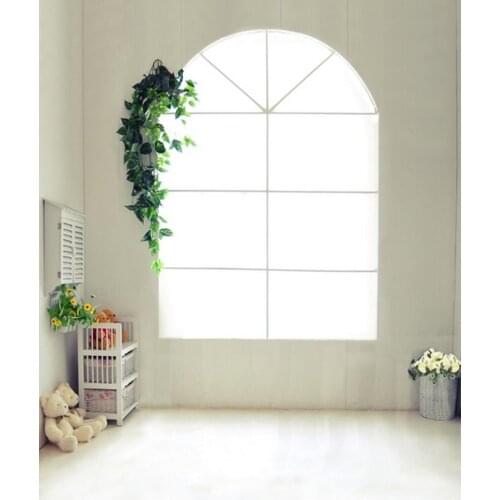 5x7ft White Room Cute Bear Photography Backdrops Photo Props Studio Background