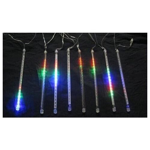 30cm 144 LED Meteor Shower Rain Tube string Light Snowfall Lamp Christmas/Xmas Outdoor Garden Tree lighting Decor 8 tube-3 COLOR