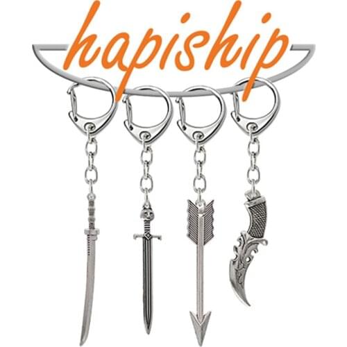 Hapiship Fashion Handmade Vintage Bronze Knife Sword Key Chains Key Rings Alloy Charms Gifts YSCA02 Factory Wholesale