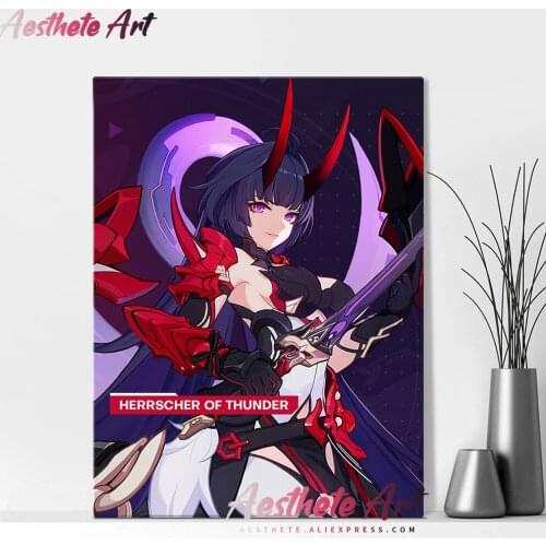 Herrscher of Thunder Honkai Impact Anime Decoration Home Decor Canvas Painting Living Room Wall Art Pictures Posters Prints