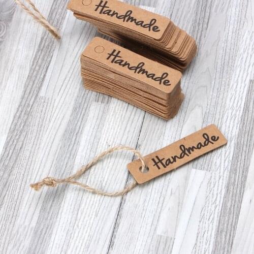 K3ND 100PCS Retro Kraft Paper Gift Cards Handmade Price Tags for Wedding Birthday
