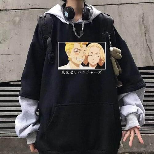 Anime Tokyo Revengers Kawaii Hoodies Harajuku Casual Streetwear Graphic Sweatshirts Unisex Funny Hoodies