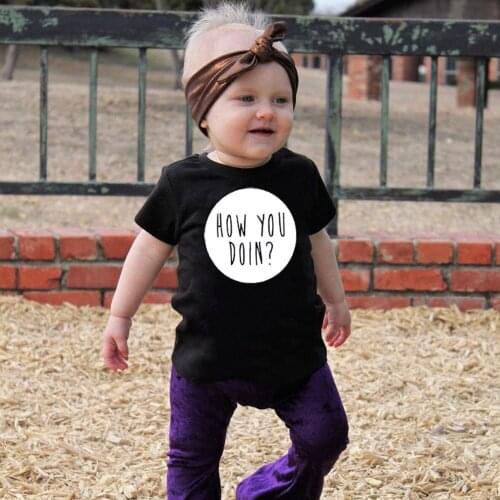 How You Doin Fashion Kids Short Sleeve T Shirt Funny Toddler Trendy Baby Clothes Boys Girls Casual O-neck Tees Shirts Outfits