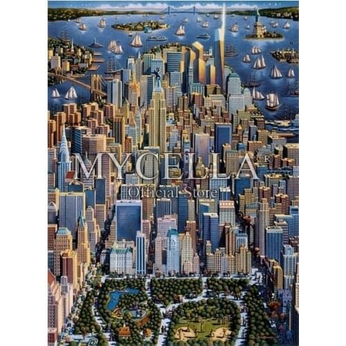 Cartoon 5D Diy Diamond Painting New York Diamond Mosaic Cross Stitch Diamond Embroidery City Art Christmas Rhinestone Home Decor