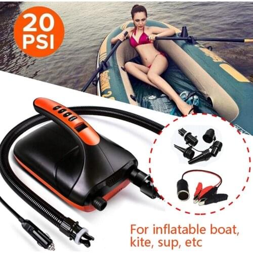 12V ligent Inflatable Pump 20PSI SUP-Electric Air Pump with Dual Stage for Inflatables Boats, Tent, Paddle Board