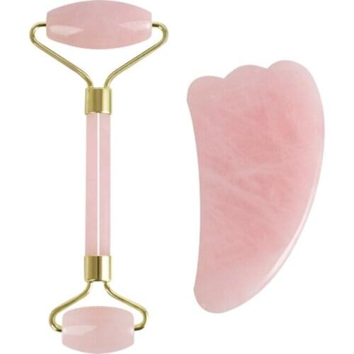 Natural powder crystal scraping piece Horn shaped jade massager facial scraping board beauty care kit