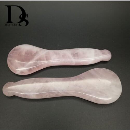 Natural Rose Quartz Slice Traditional Muscle Acupressure Guasha Massager Skin Care Scraping Face Massage SPA Wellness