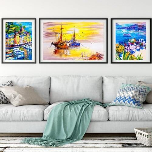 Landscape Canvas Painting Rain Light Street Scenery Lovers Art Canvas Painting Living Room Corridor Office Home Decoration Mural