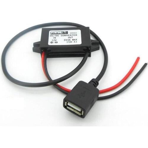 DC12V to 5V 3A USB Power Converter step-down transformer vehicle charging power supply X 2