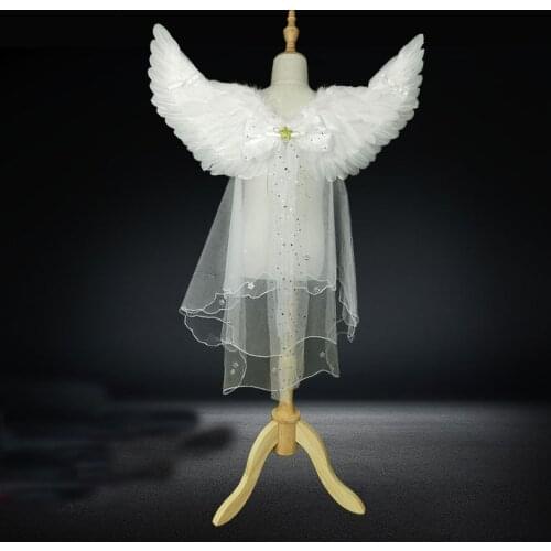 Girls Women Cosplay Angel Feather Wings Props Christmas Halloween Performance Costume Stage Props Party Holliday Decoration