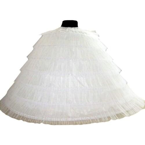 Luxury Royal 6 Hoops Petticoat Underskirt For Big Ball Gown Wedding Dresses Prom Gowns Wedding Accessory Crinoline In Stock