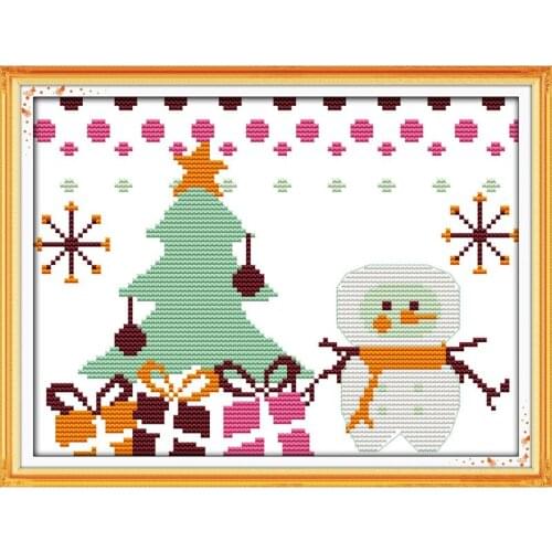 Everlasting Love Christmas Snowman (4) Ecological Cotton Chinese Cross Stitch Kits Counted Stamped 14CT And 11CT Sales Promotion