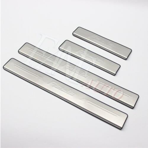 Stainless Steel Led Door Sill Scuff Plate Guard Sills Protector Trim For Skoda Fabia