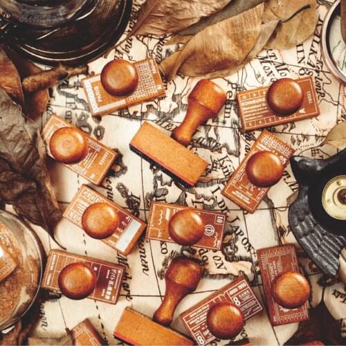 Vintage Wooden handle City ticket series stamp DIY wooden rubber stamps for scrapbooking stationery scrapbooking standard stamp