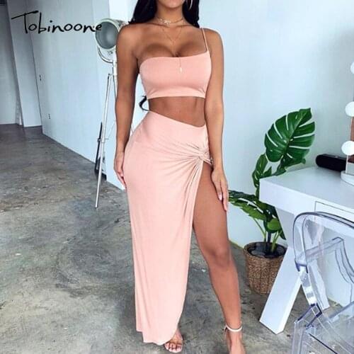 Tobinoone NightClub Summer Dress 2020 One Shoulder Mini Party Dress Backless Side Split Wrap Bodycon Sexy Dresses Women Clothes