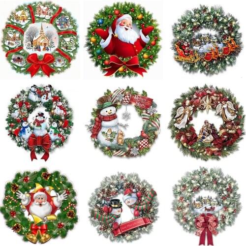 ZOOYA 5D Diamond Painting Full Square Christmas Wreath Decorations For Home Mosaic Cartoon Cross Stitch Embroidery Home Decor