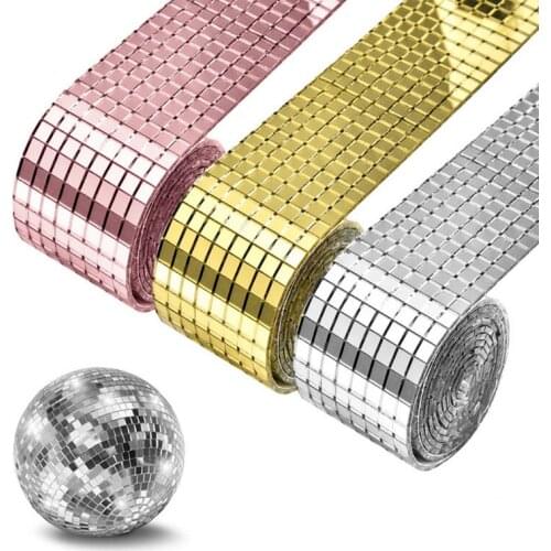 1Roll Self-Adhesive Mini Square Glass Mirror Mosaic Tiles For Diy Bathroom Mirror Wall Sticker Handmade Crafts Home Party Decor