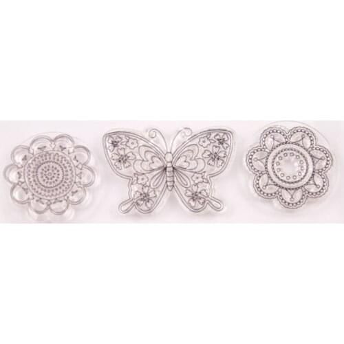 1pc Butterfly Transparent Clear Silicone Stamp Seal DIY Scrapbook Rubber Stamping Coloring Embossing Diary Decor Reusable T1151