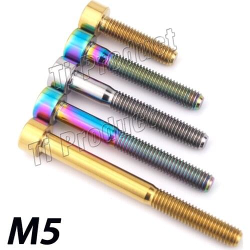 1Pcs GR5 Titanium Bolt M5 X 10 12 16 18 20 25 30 35 40 45 50 60mm Stigma Head Screw for Bicycle MTB /Bike Seatpost Headset Brake