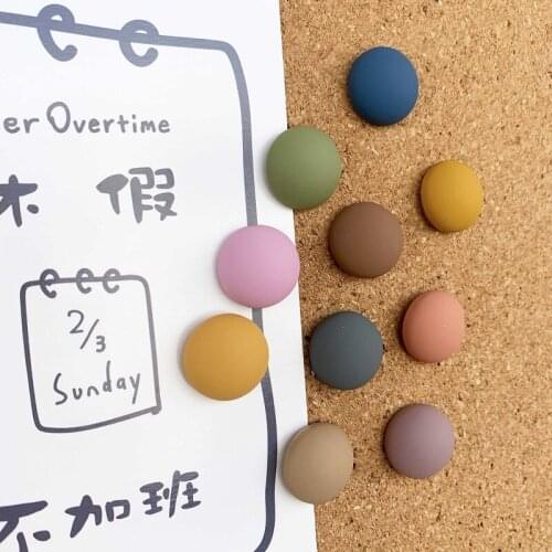 10pcs Macarons Push Pin Color Round Shape Thumbtacks Felt Cork Board PushPins Photo Wall Decor Diy Thumb Tack Binding Nail