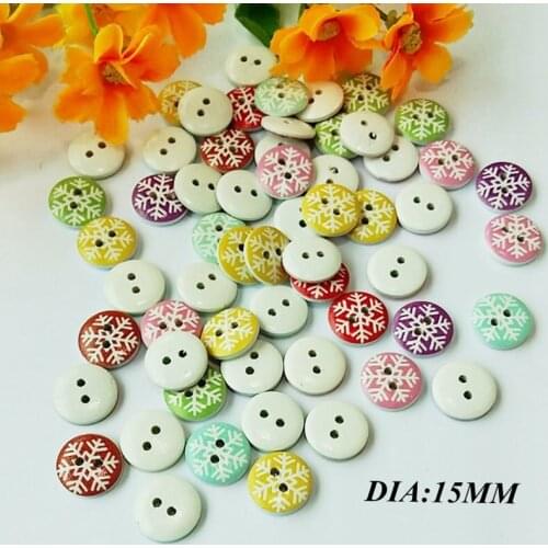 100PCS/pack 2 Holes Mix " Christmas Snow" buttons Wood Sewing Buttons Scrapbooking Supplies 15mm Sewing decorativos buttons