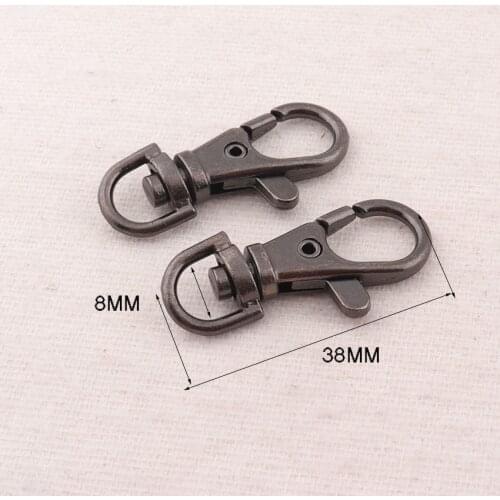 15 Pcs,8mm Gunmetal Lobster Swivel Clasps Bag Purse Strap Hook Handbag Hook Swivel Snap Purse hook