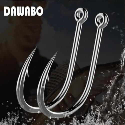 DAWOBO 200PCS-500Pcs/lot 3#-12# High Carbon Steel Circle Owner Fishing Hooks Freshwater Fishhook hole Strong carp Fish Tackle