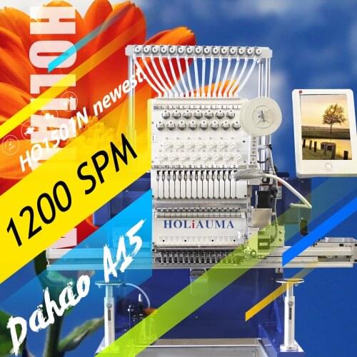 3 Years Quality Warranty!!!NEW 1 head embroidery machine 15 colors sequin hat T-shirt flat 3d logo embroidery machine