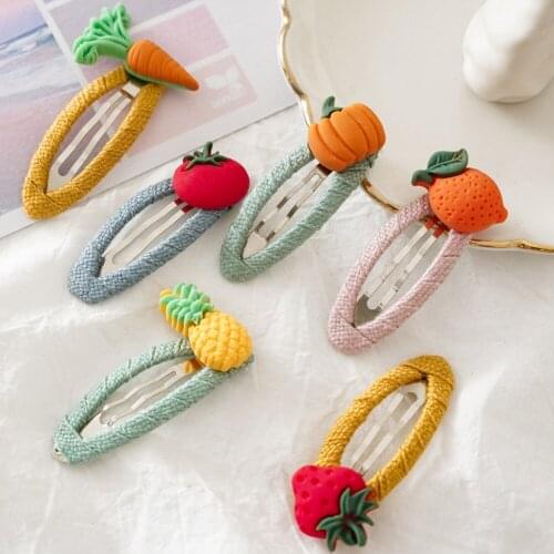 3Pcs/Pack Girls Cute Fruit BB Hairpins Children Lovely Hair Clips Barrettes Headband Kids Hair Accessories