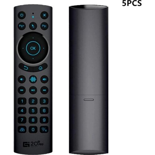 5pcs/lot G20BTS Plus 2.4G BT5.0 Backlit Smart Air Mouse Gyroscope Voice IR Learning Wireless Remote Control for Android TV BOX