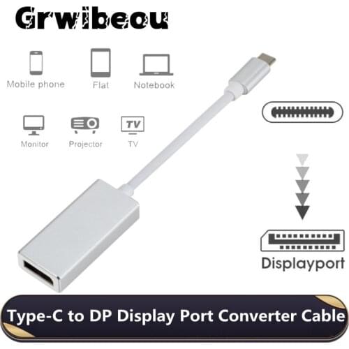 Type-C USB 3.1 USB-C to DP Display Port Converter Cable Hub 10Gbps 4K 30HZ 1080P 60HZ Video AV Cord Adapter for Macbook Air 12