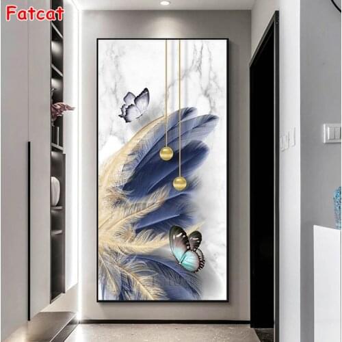 Diamond Painting Feather Butterfly Embroidery Landscape Mosaic Full Square/Round 5D Rhinestone Cross Stitch Needlework PP2083