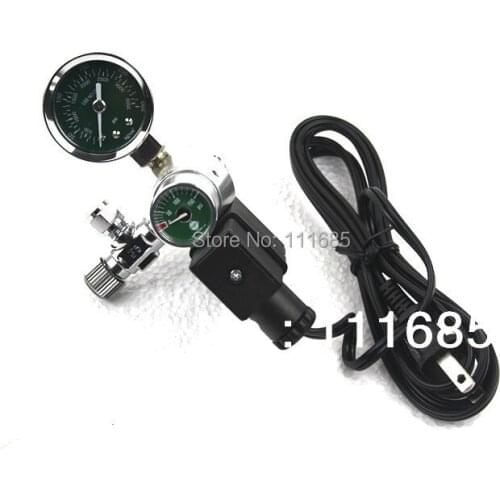 Free Shipping, High Quality UP CO2 Regulator Dual Gauge Solenoid Magnetic Valve- Adjustable Solenoid Plants Fish Tank