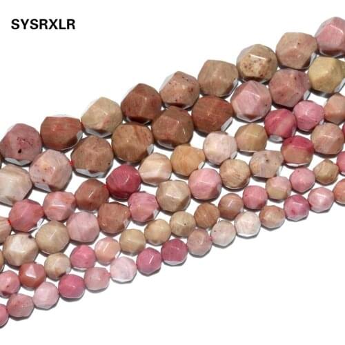 Wholesale Faceted Rhodonite Stone Natural Stone Beads Round Spacer Beads For Jewelry Making Diy Bracelet Necklace 6/8/10 MM