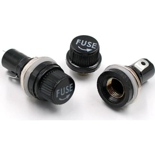 5pcs/lot 6*30mm glass fuse holders 6x30 black insurance tube socket fuse holder