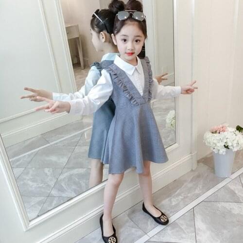 Girls Dresses Spring Autumn Kids Plaid Patchwork Dress For Girls Long Sleeve Ruffles School Girls Clothing 5 6 7 8 9 10 12 Year