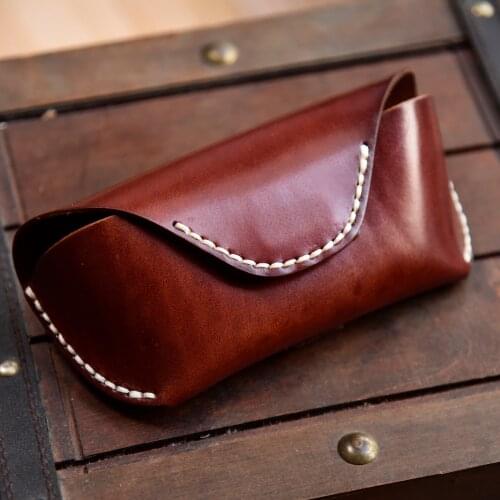 Mens Womens Real Cow Leather Sunglasses Eyeglasses Box Case Bag Vintage High Class Quality Casual