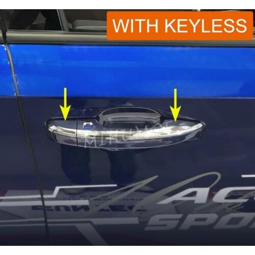 Door Handle Chrome Strip For Honda Accord 2018 2019 w/ Keyless Entry Exterior Cover Accessories